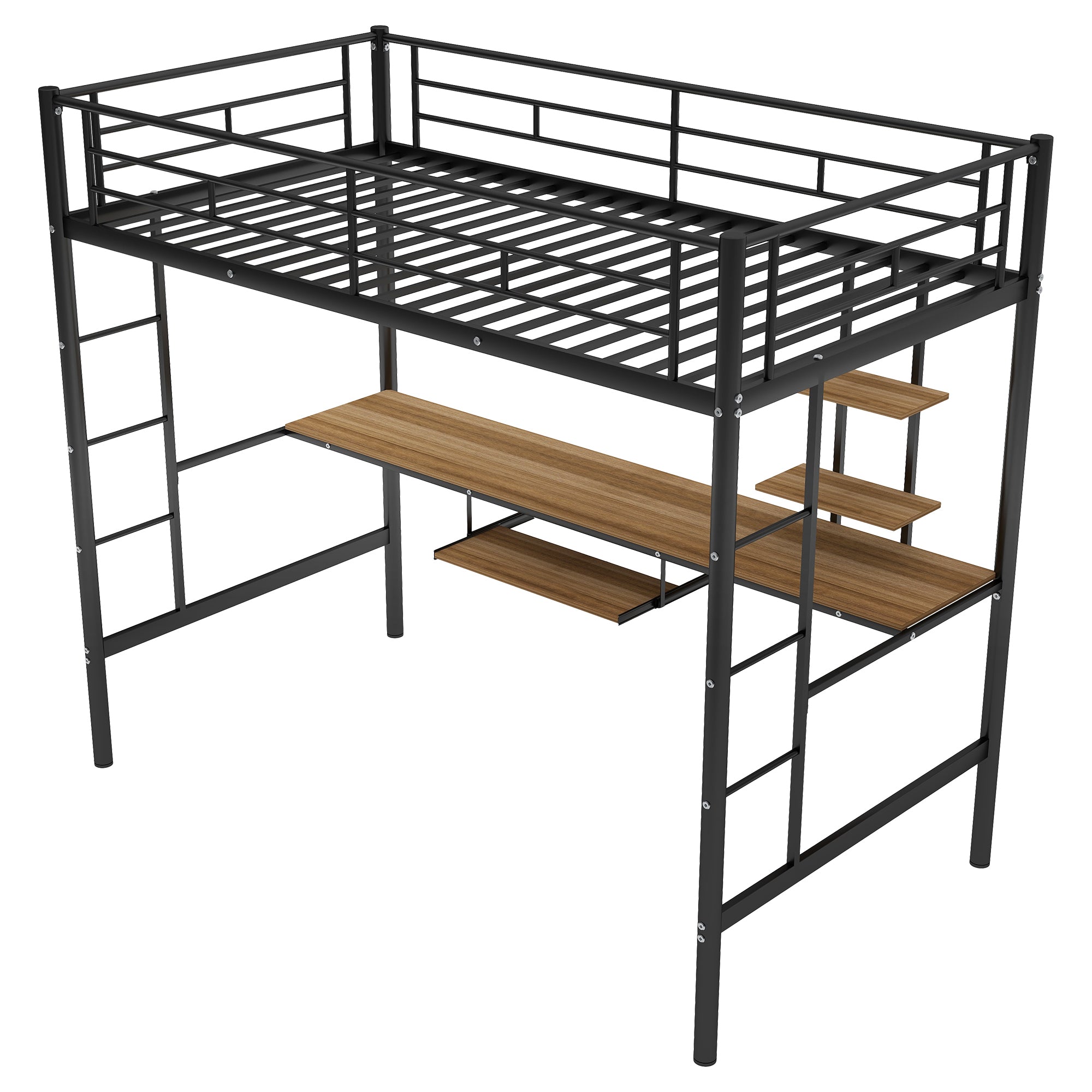 Loft Bed with Desk and Shelf , Space Saving Design,Twin(OLD SKU:MF193081AAB)