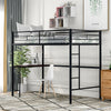 Twin Metal Loft Bed with Desk, Ladder and Guardrails, Loft Bed for Bedroom, Black(OLD SKU : MF195191AAB)