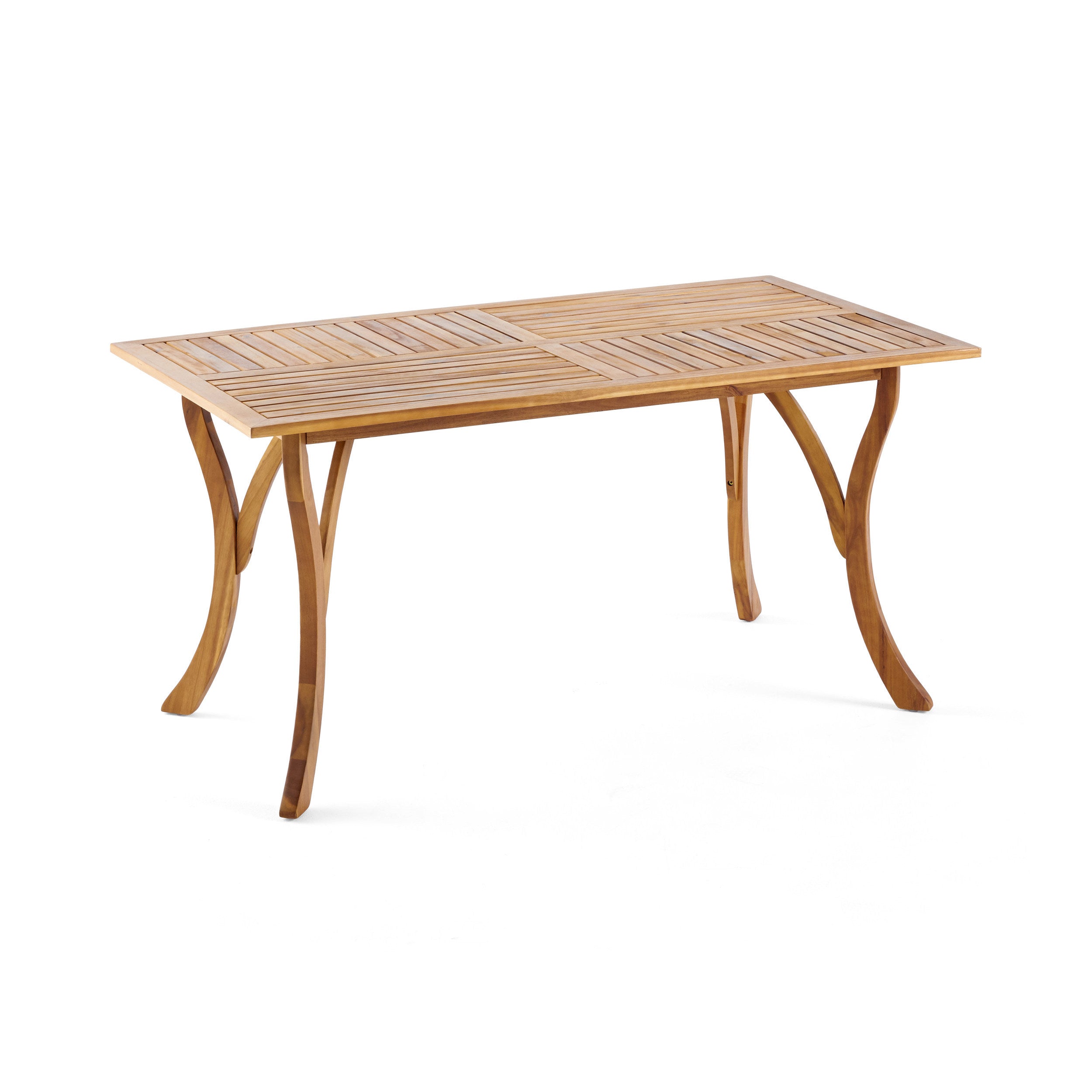 Outdoor 59 Inch Rectangular Solid Wood Table Dining Table,Teak Finish