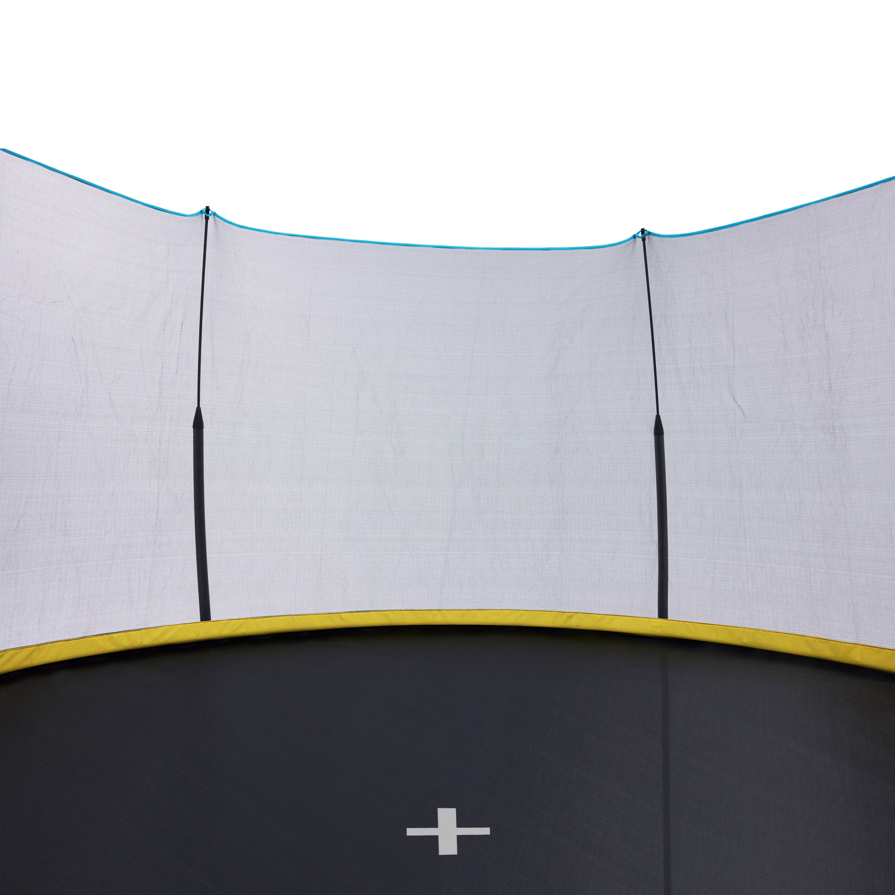 YC 12FT Recreational Trampolines with Enclosure for Kids and Adults with Patented Fiberglass Poles - Pumpkin Blue