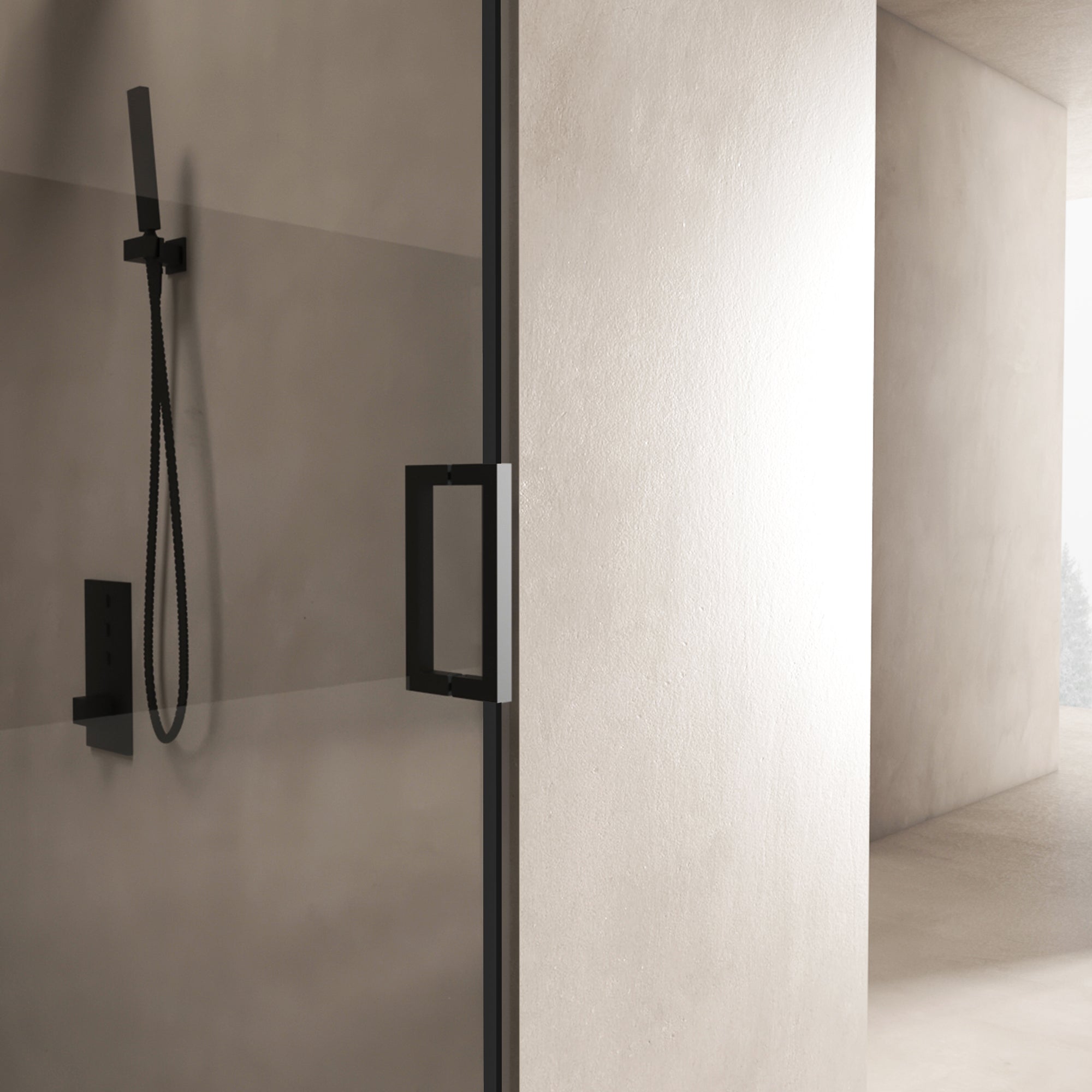 56"-60"W x 70"H Frameless Shower Door, Sliding Shower Door, with Premium 5/16"(8mm) Thick Tempered Glass Shower Enclosure,Double Side Easy Clean Coat,Matte Black Finished With Buffer