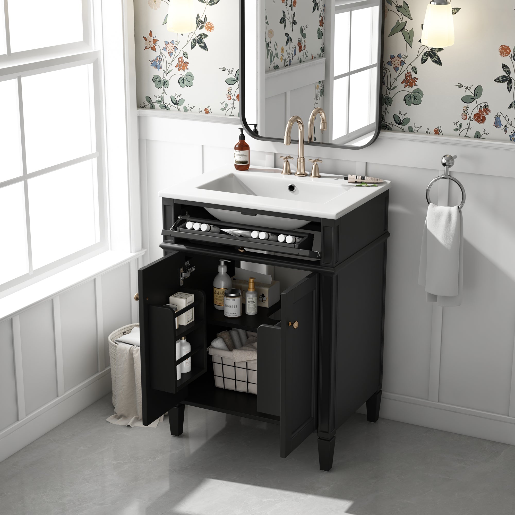 24-inch bathroom vanity sink close-up view
