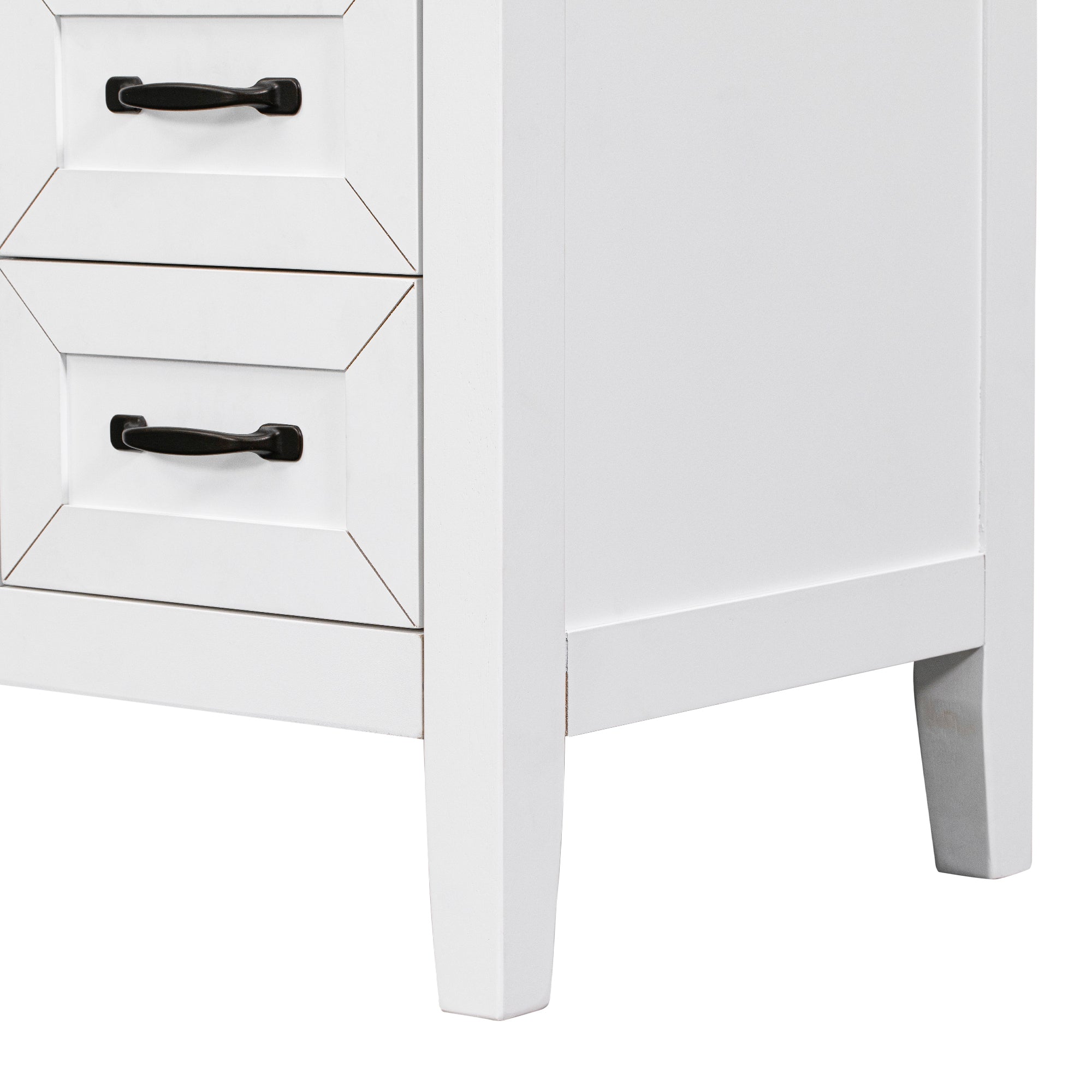 36" Bathroom Vanity without Sink, Cabinet Base Only, Bathroom Cabinet with Drawers, Solid Frame and MDF Board, White