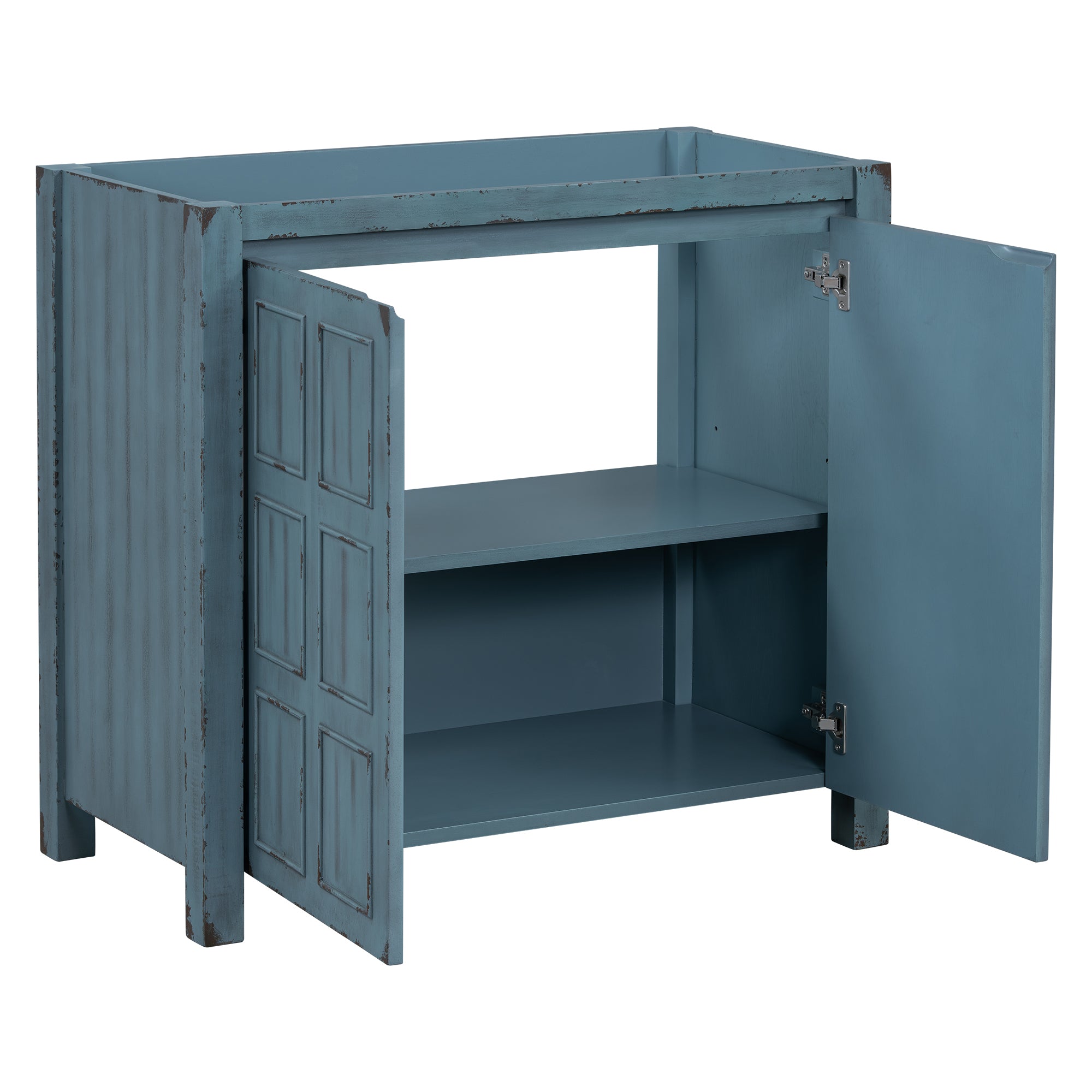 [Cabinet Only] 36" Bathroom Vanity-vintage distressed blue