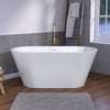 51" Acrylic Freestanding Bathtub Contemporary Soaking White Tub with Overflow and Pop-up Drain Gloss White