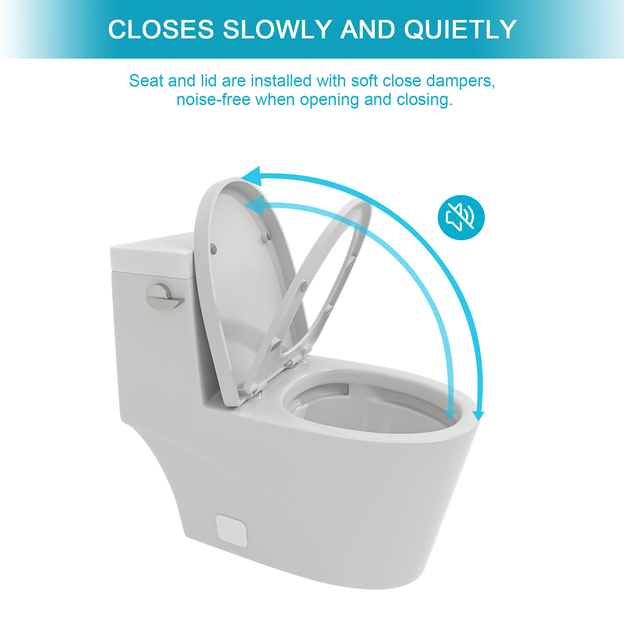 Ceramic One Piece Toilet,Single Flush with Soft Clsoing Seat