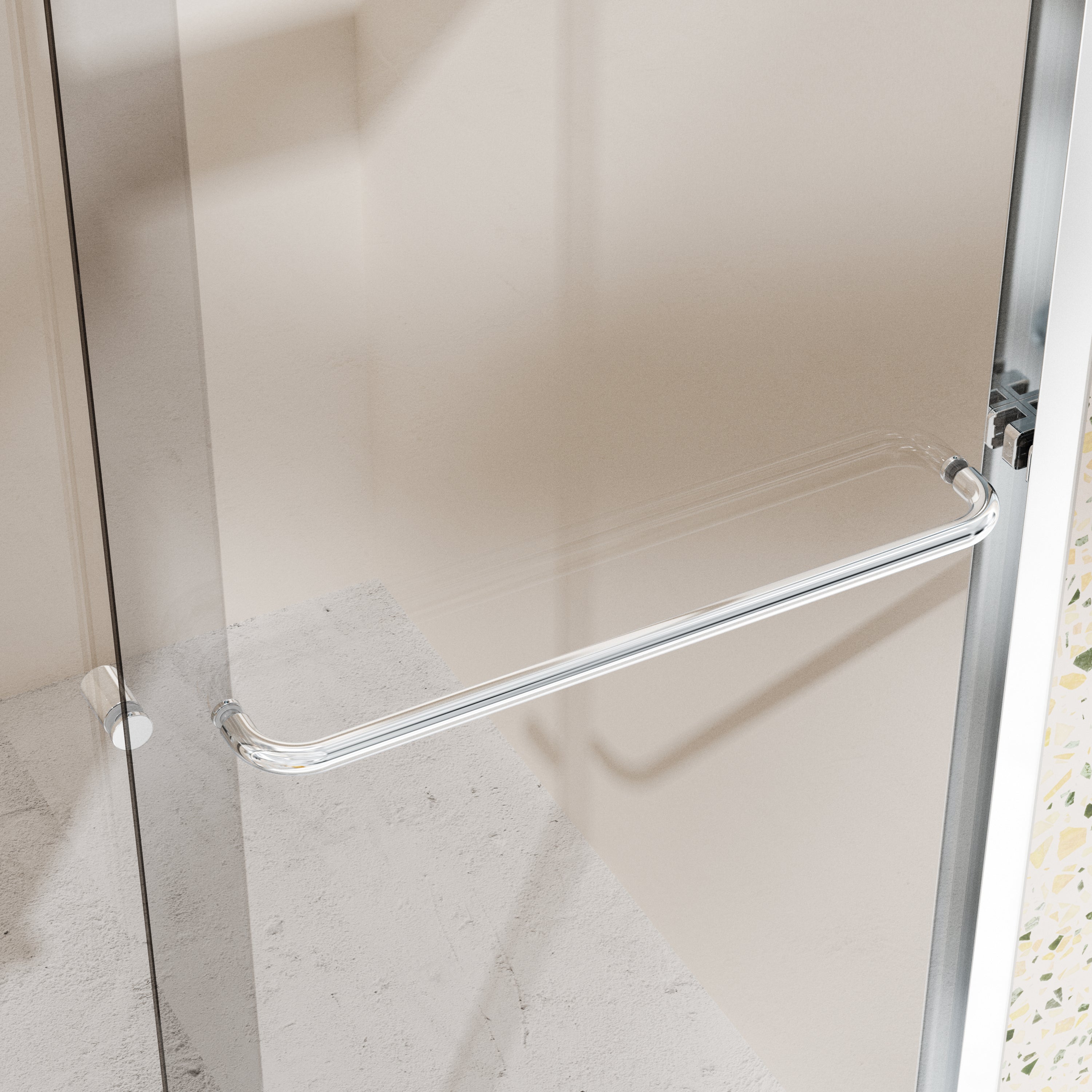 (44"-48"W x 72" H), (56"-60"W x 70" H), (56"-60"W x 72" H) Semi-Frameless Double Sliding Shower Door, Bypass Shower Door, 1/4" (6mm) Thick SGCC Tempered Glass Door, Chrome