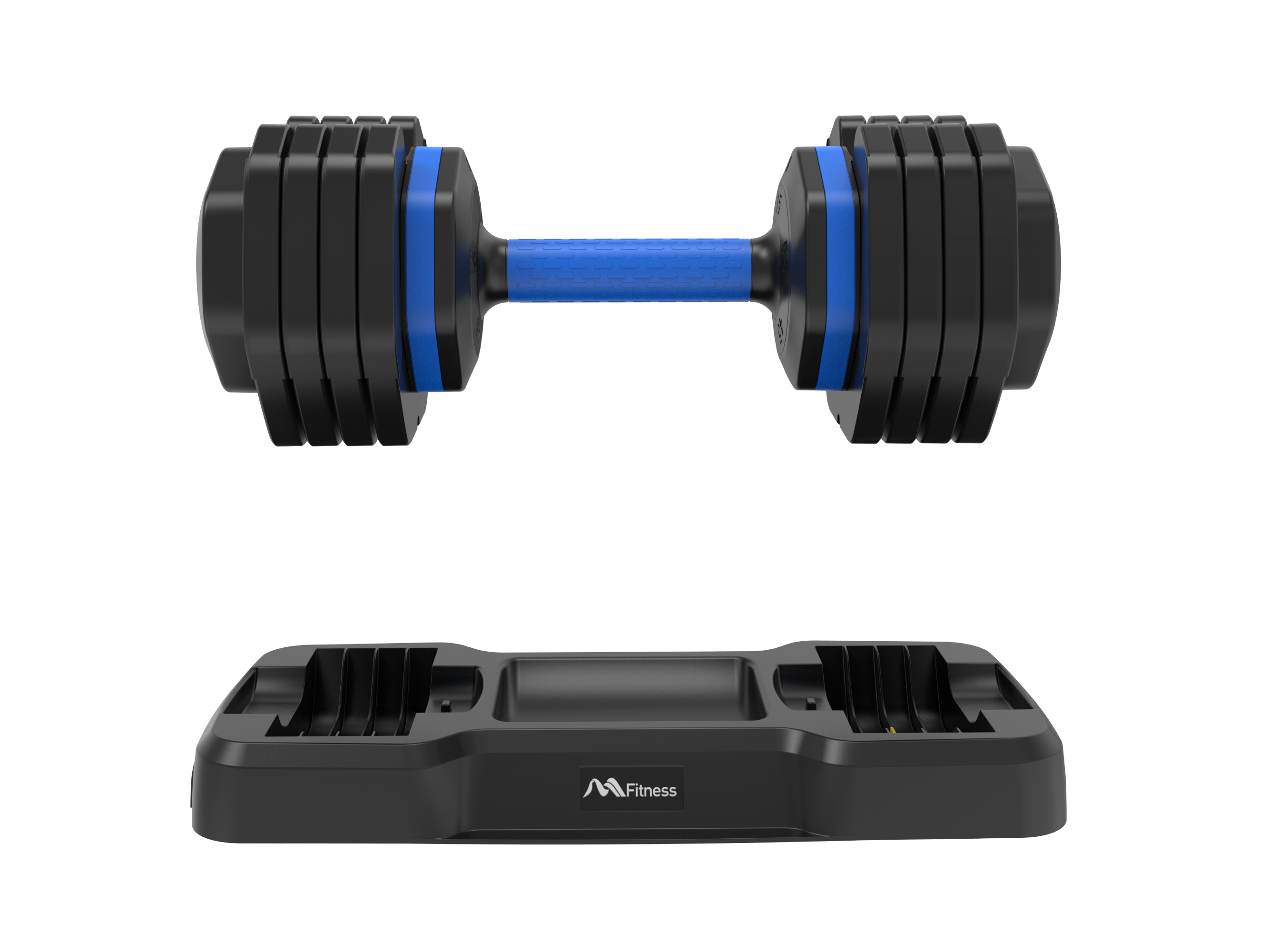 Adjustable Dumbbell - 55lb Single Dumbbell with Anti-Slip Handle, Fast Adjust Weight by Turning Handle with Tray, Exercise Fitness Dumbbell Suitable for Full Body Workout