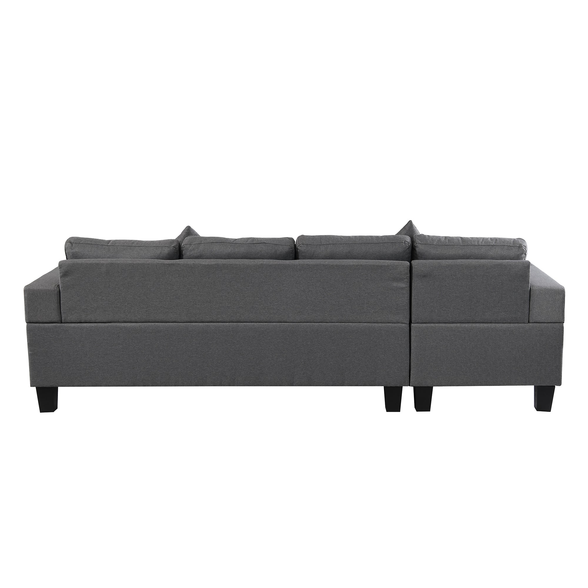 Sectional Sofa Set for Living Room with L Shape Chaise Lounge,cup holder and Left or Right Hand Chaise Modern 4 Seat (FAUX LINEN GREY)