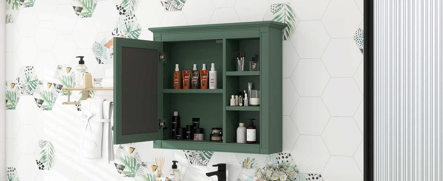 30'' x 28'' Medicine Cabinet, Wall Mounted Bathroom Storage Cabinet, Modern Bathroom Wall Cabinet with Mirror,Medicine Cabinet,  Mirror Cabinet with 3 Open Shelves (Not Include Bathroom Vanity )