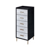 Black and Silver 4-drawer Jewelry Armoire with Lift-top