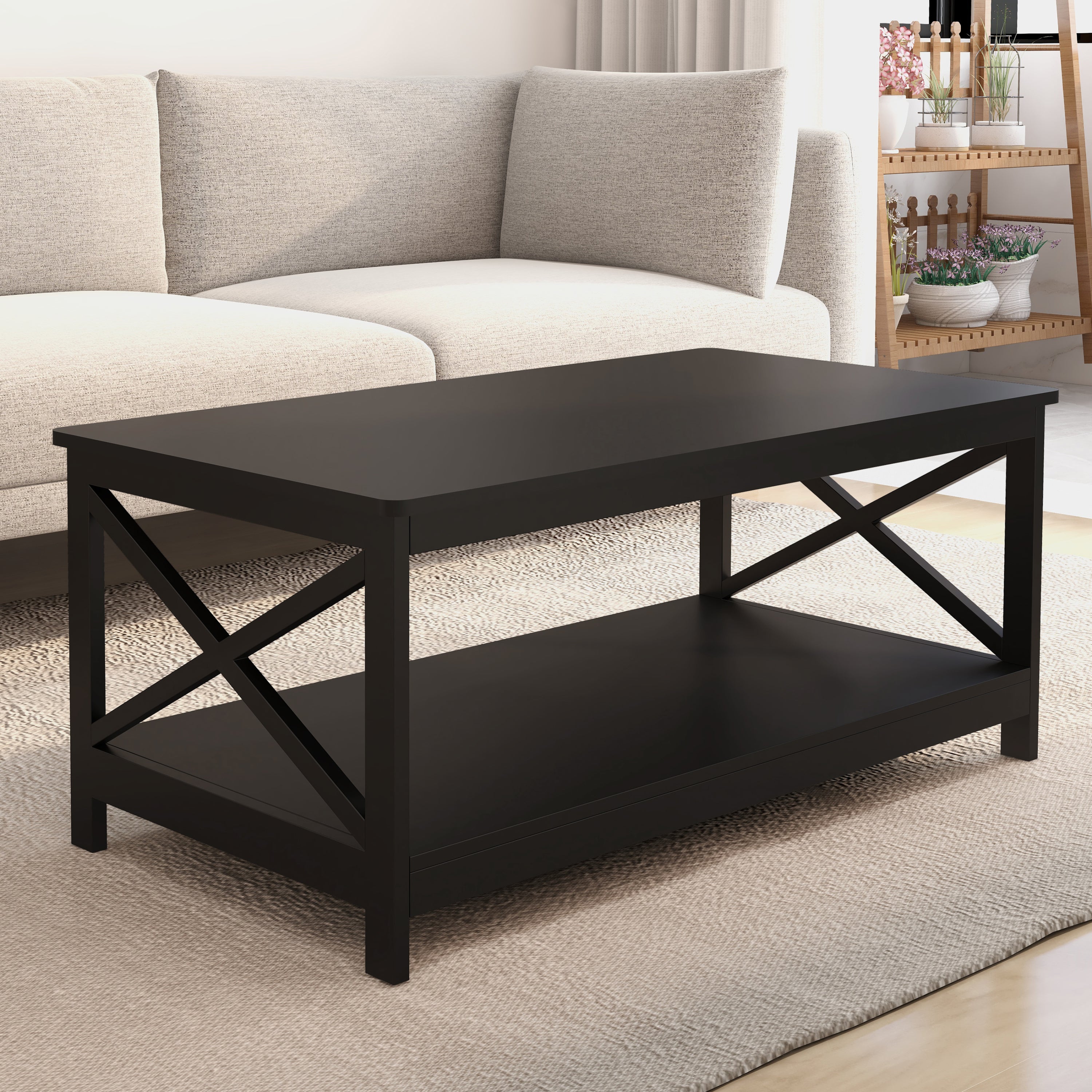 Coffee Table Oxford End Table-Black Color