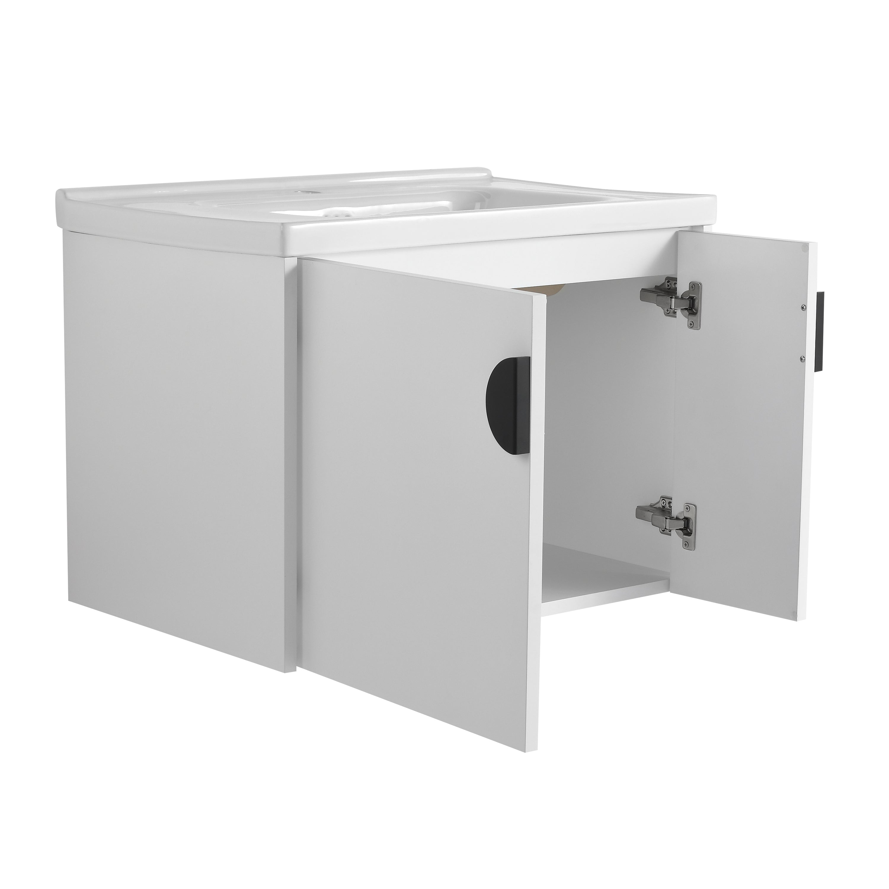 28 Inch Bathroom Vanity with Ceramic Sink, For Small Bathroom, Bathroom Vanity with Soft Close Door