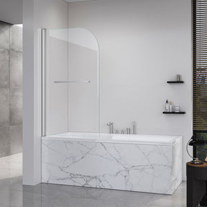 31 x 55 in Folding Bathtub Door - 31 x 55 in / Brushed Nickel view 1