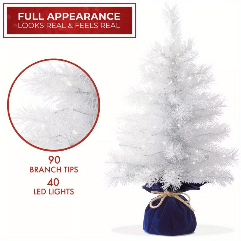 Christmas Tree 2FT Pre-Lit with Lights Artificial Mini Tabletop