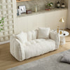 Two-person square beanbag recliner sofa in soft foam, front view