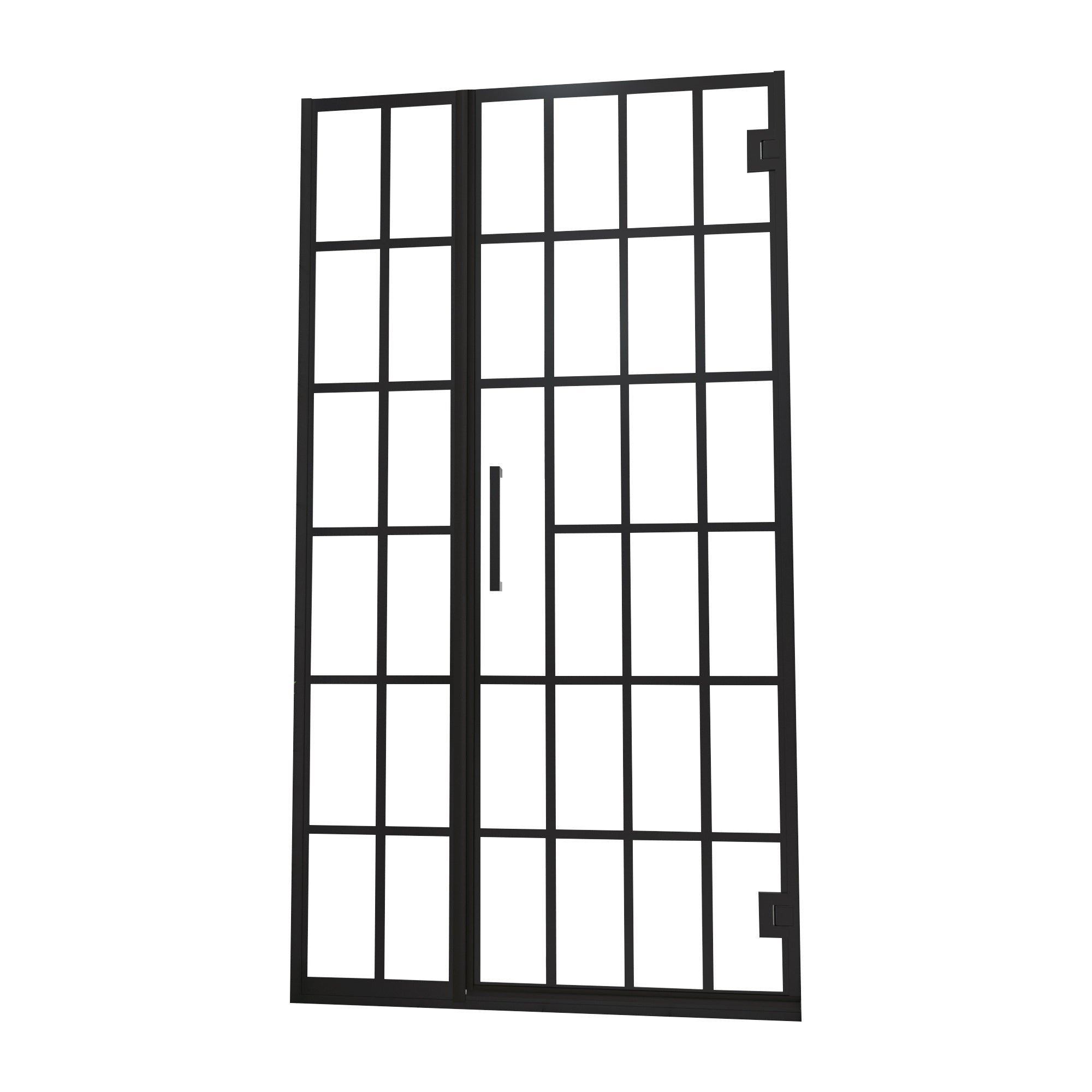 Shower Door 40" W x 72" H Pivot Frameless Shower Door with Pattern Glass, Open Entry Design in Matte Black