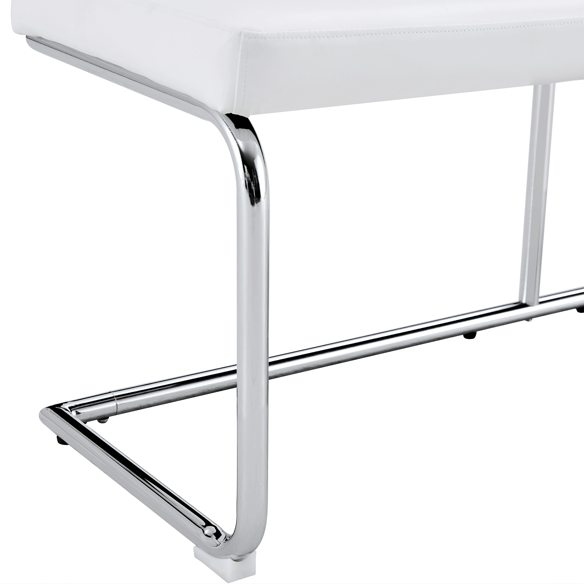 White shoe changing stool, silver metal legs, sofa stool dining chair, suitable for bedroom ,fitting room, storage room, dining room, living room. 005