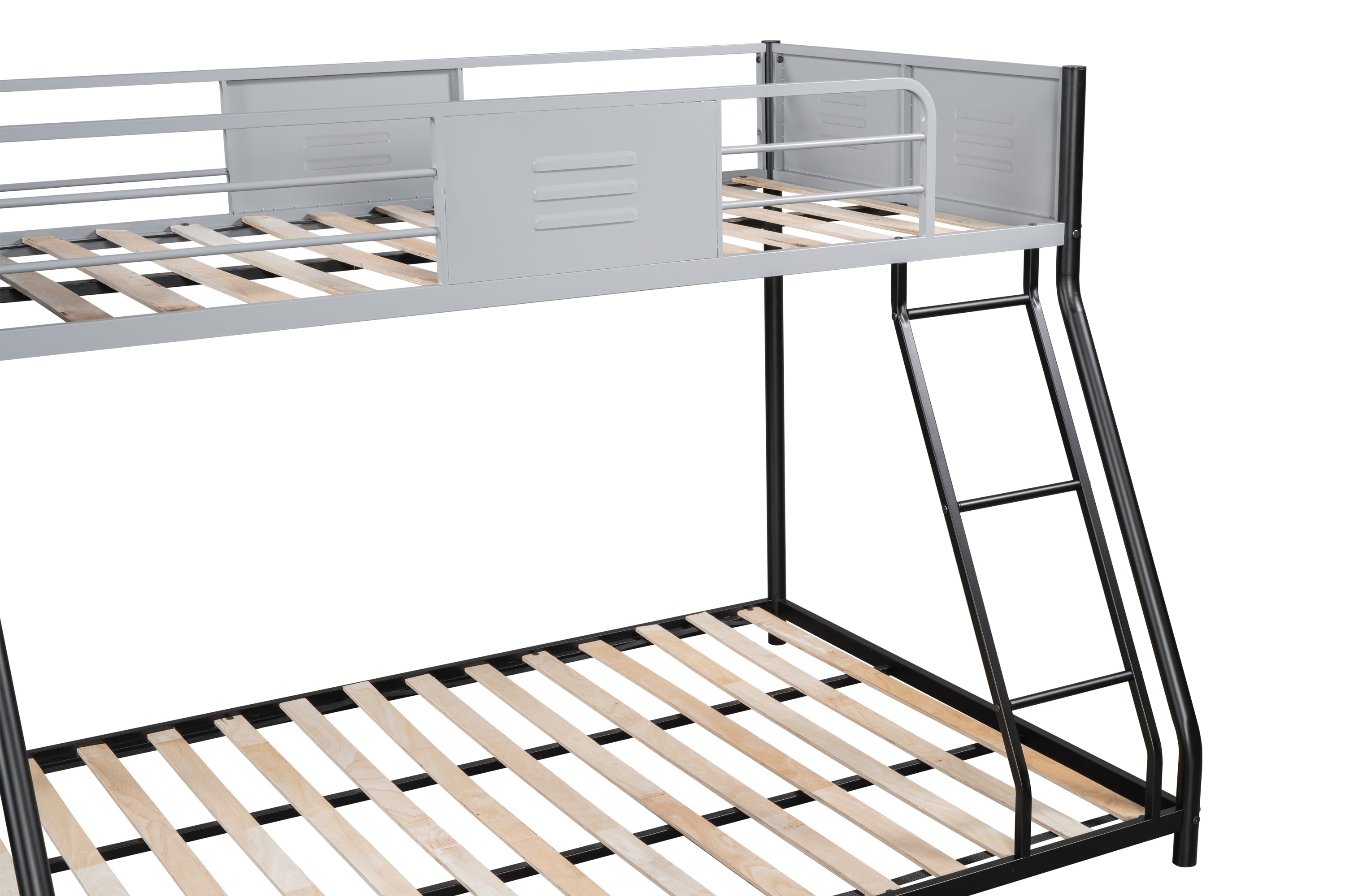 Metal Twin over Full Bunk Bed/ Heavy-duty Sturdy Metal/ Noise Reduced/ Safety Vent Board Guardrail/ CPC Certified/ No Box Spring Needed