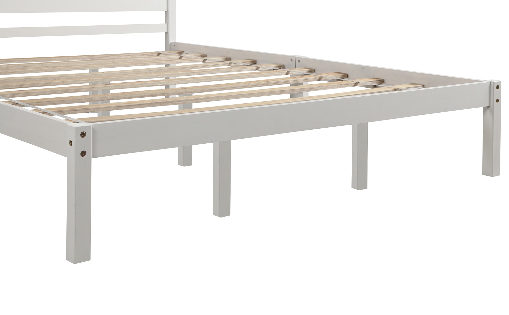 Platform Bed Frame with Headboard, Wood Slat Support, No Box Spring Needed, Queen, White(OLD SKU:WF191420AAK)