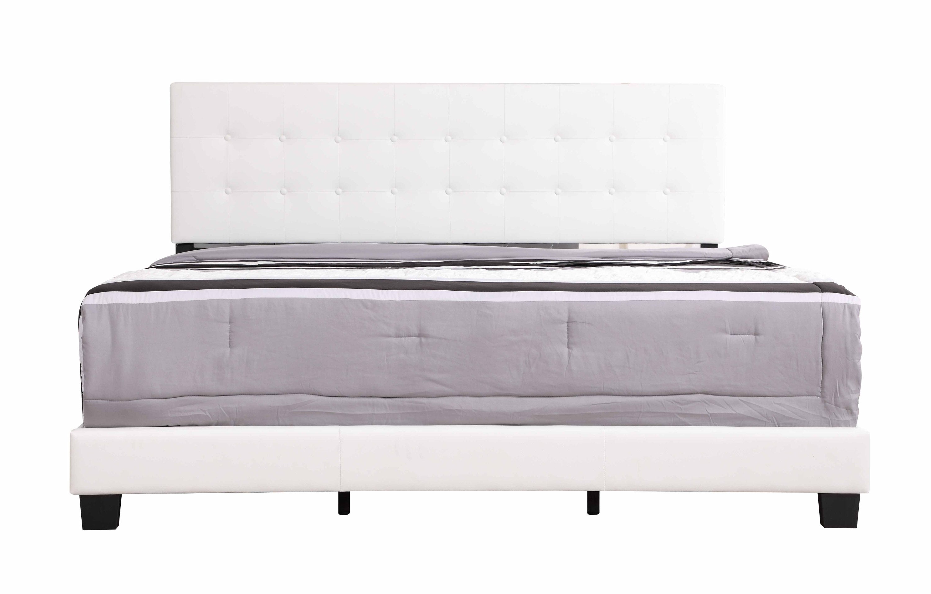 Contemporary White King Sized Bed