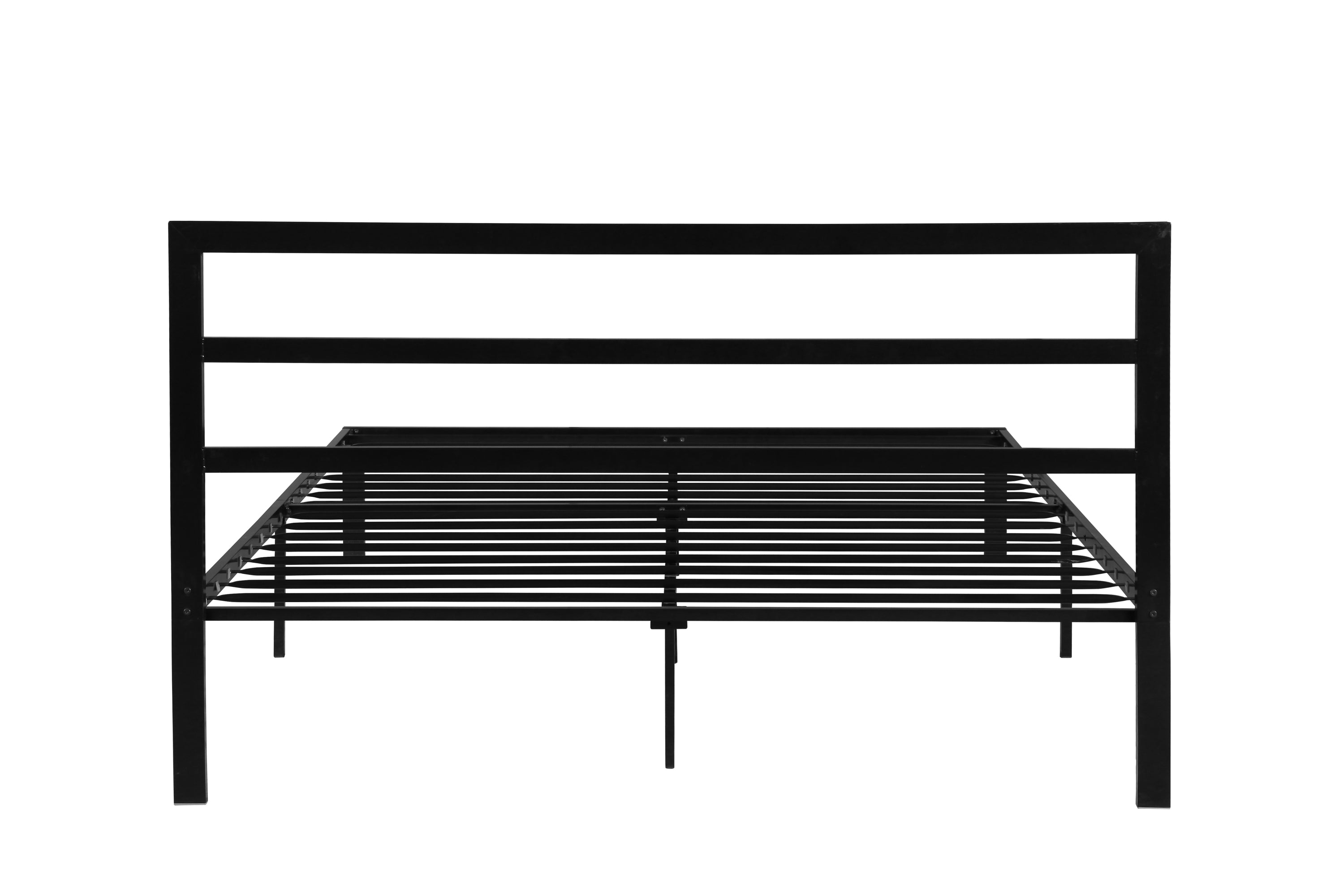 Queen Size Metal Bed Frame with Headboard Black