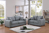 Classic Living Room 2pc Sofa Set Fog Corduroy Sofa And Loveseat w Pillows Square Arms Plush Couch