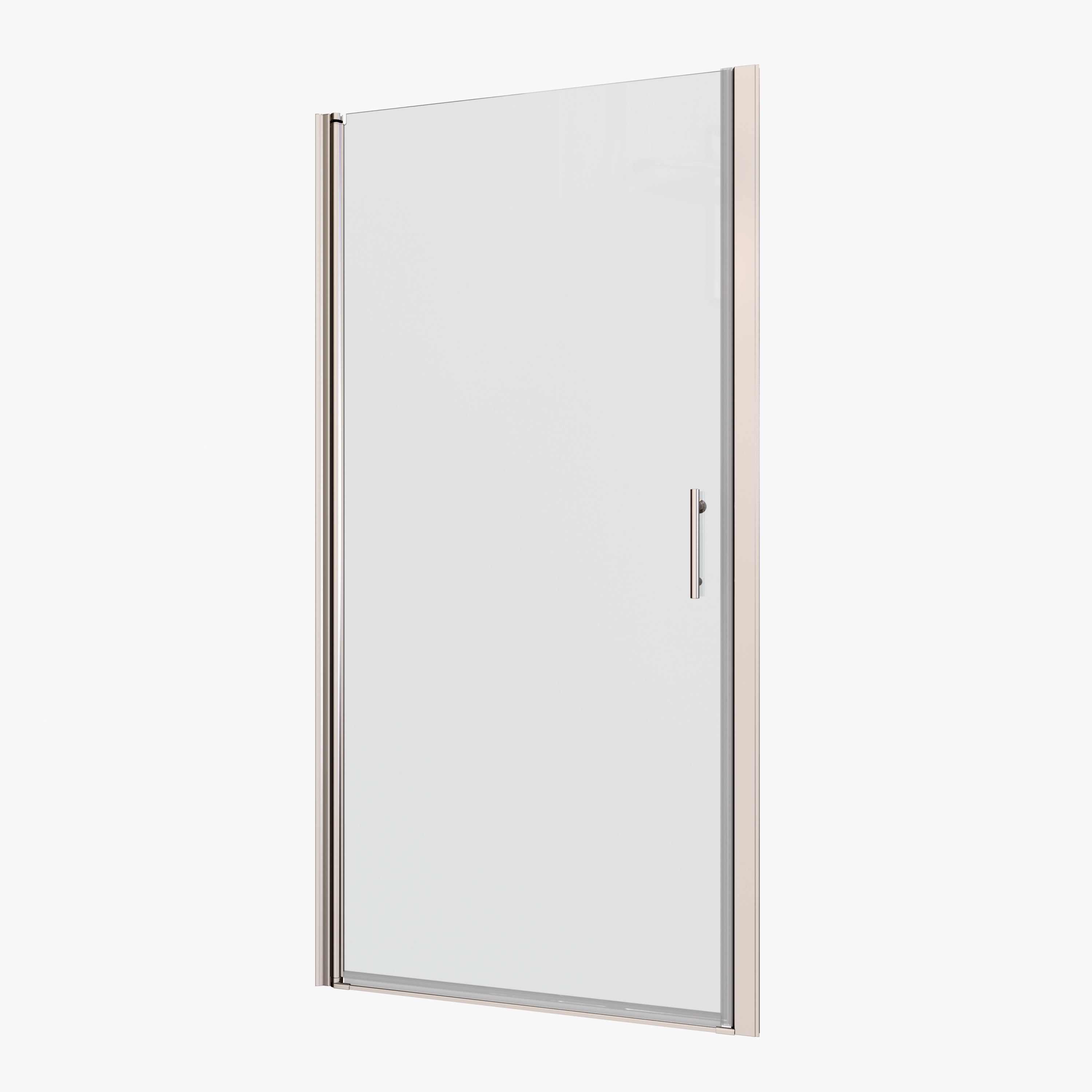 Polished Chrome Pivot Shower Door: 28"W x 72"H, 1/4" Tempered Glass