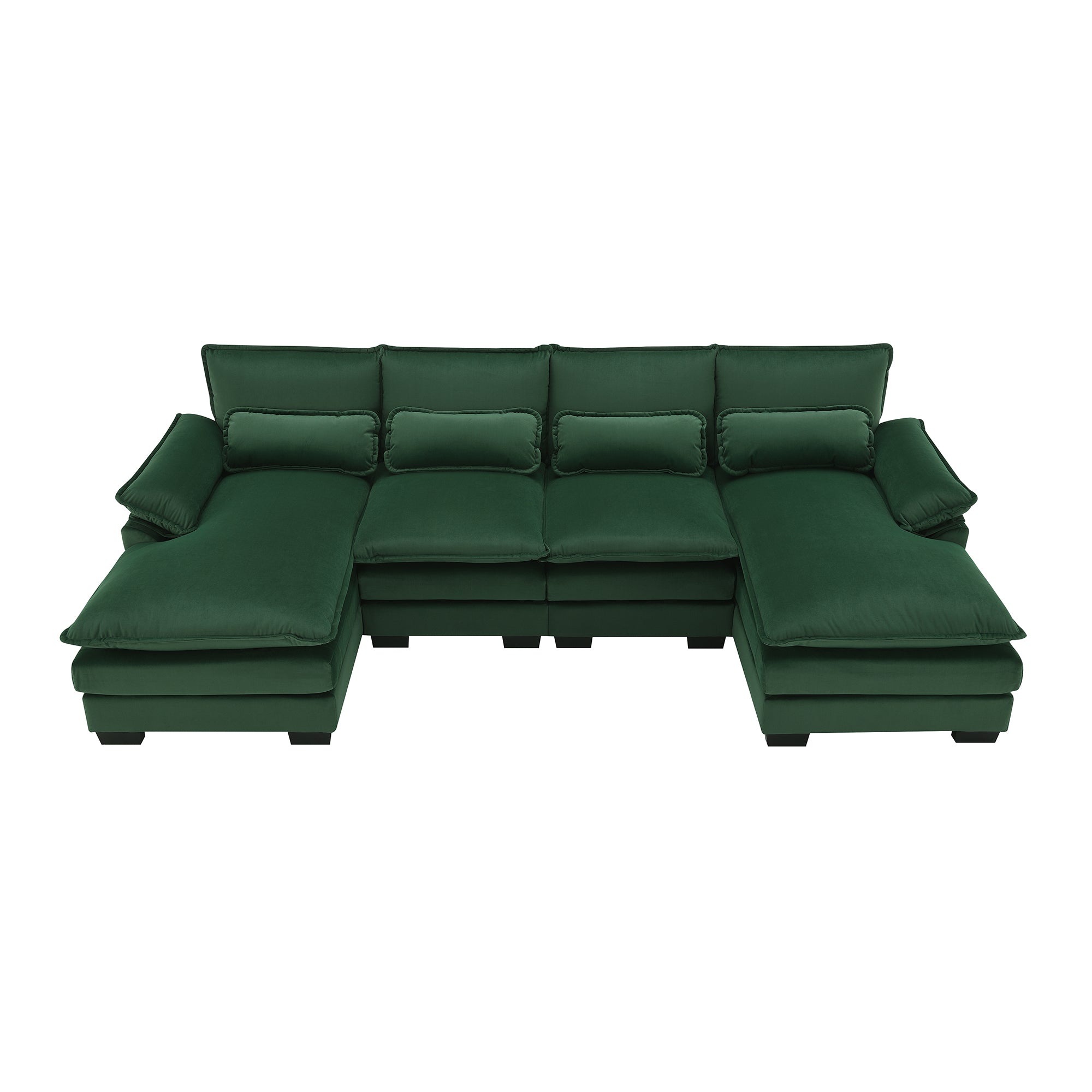 [VIDEO provided][New]110*55" Modern U-shaped Sectional Sofa with Waist Pillows,6-seat Upholstered Symmetrical Sofa Furniture,Sleeper Sofa Couch with Chaise Lounge for Living Room,Apartment,5 Color