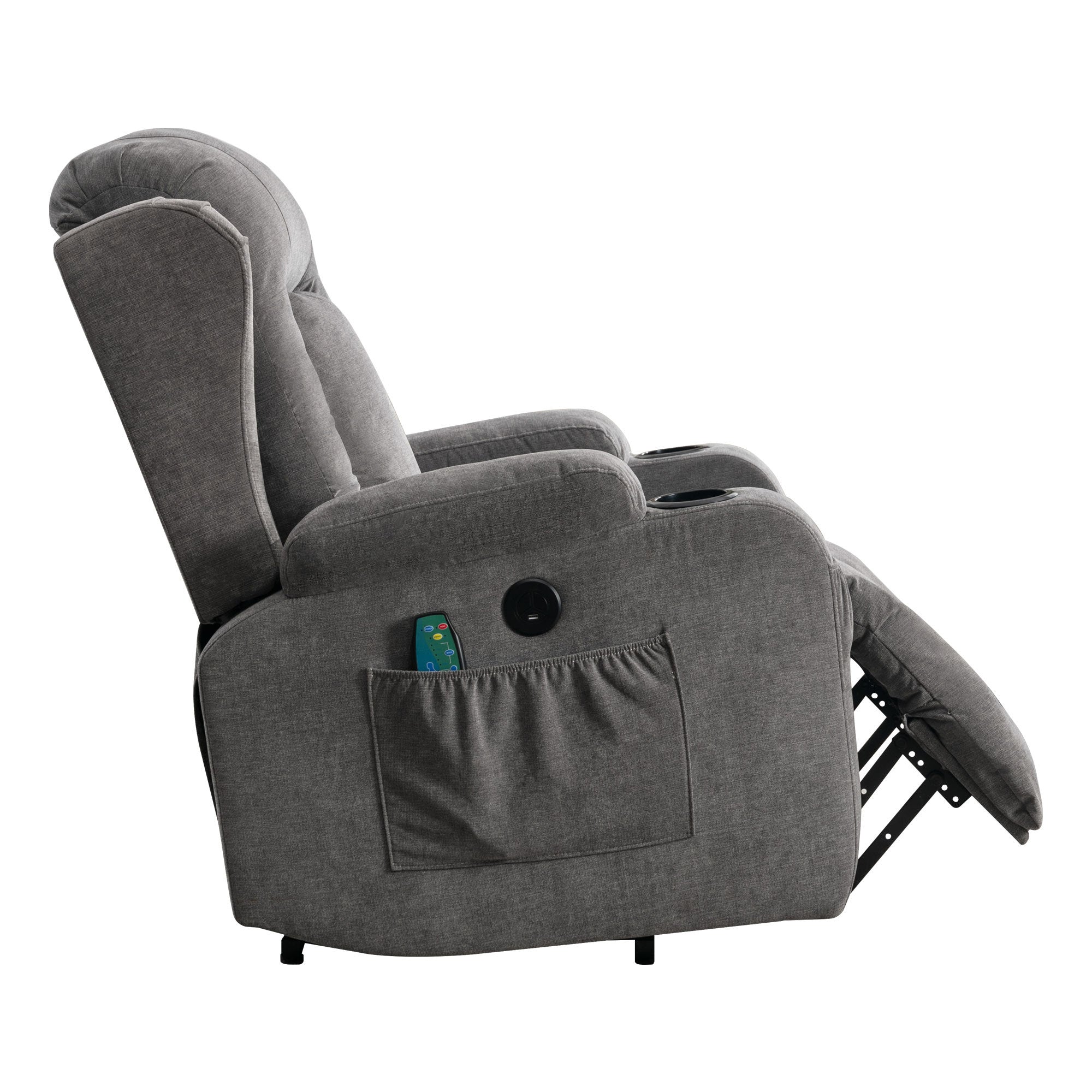 Power Lift Recliner Chair Recliners for Elderly with Heat and Massage Recliner Chair for Living Room with Infinite Position and Side Pocket,USB Charge Port(GREY)