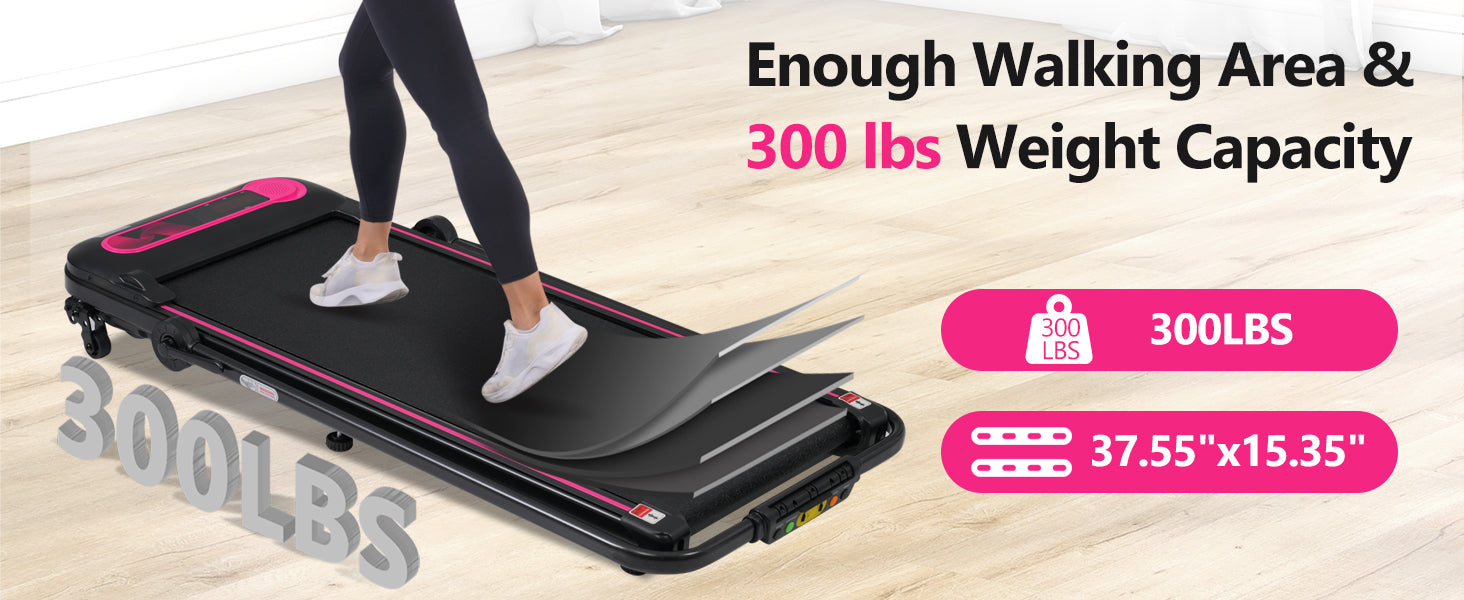 NEW Folding Walking Pad Under Desk Treadmill for Home Office -2.5HP Walking Treadmill With Incline 0.5-7.5MPH 300LBS Capacity Treadmill for Walking Running - Two Ways to Adjust Speed