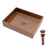 19"x15" Rose Gold Stainless Steel Bathroom Sink with Pop Up Drain