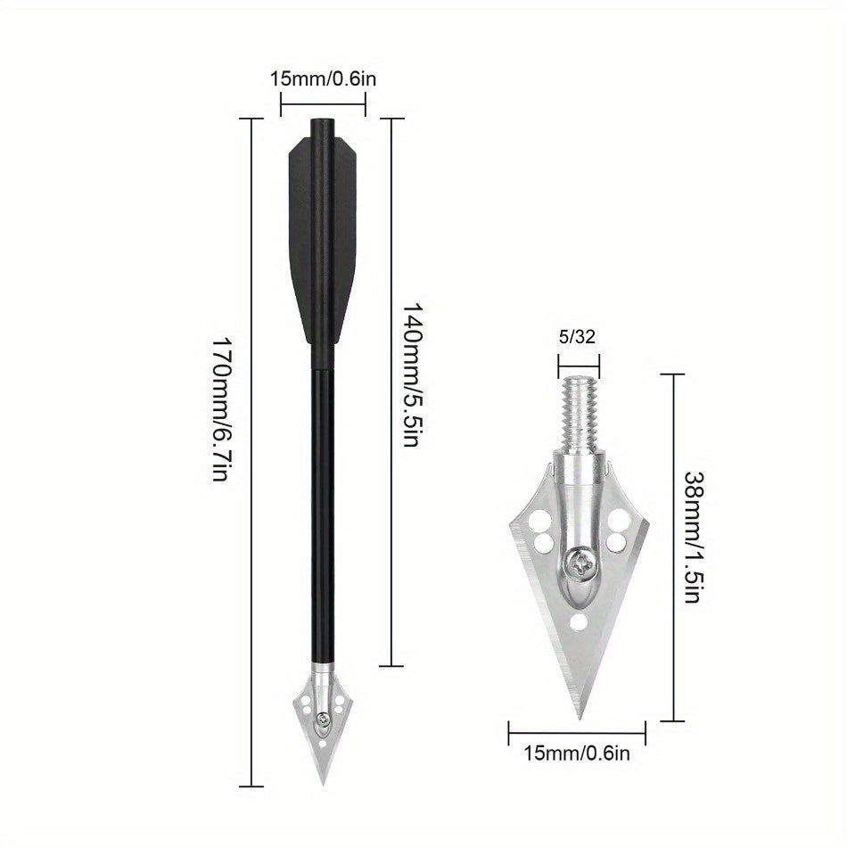 12pcs 6.5 Inch Hunting Crossbow Bolts Metal Archery Crossbow Arrows 50-80lbs