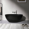 55-inch freestanding solid surface soaking bathtub, front view