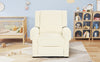 White swivel rocker nursery recliner chair, front view