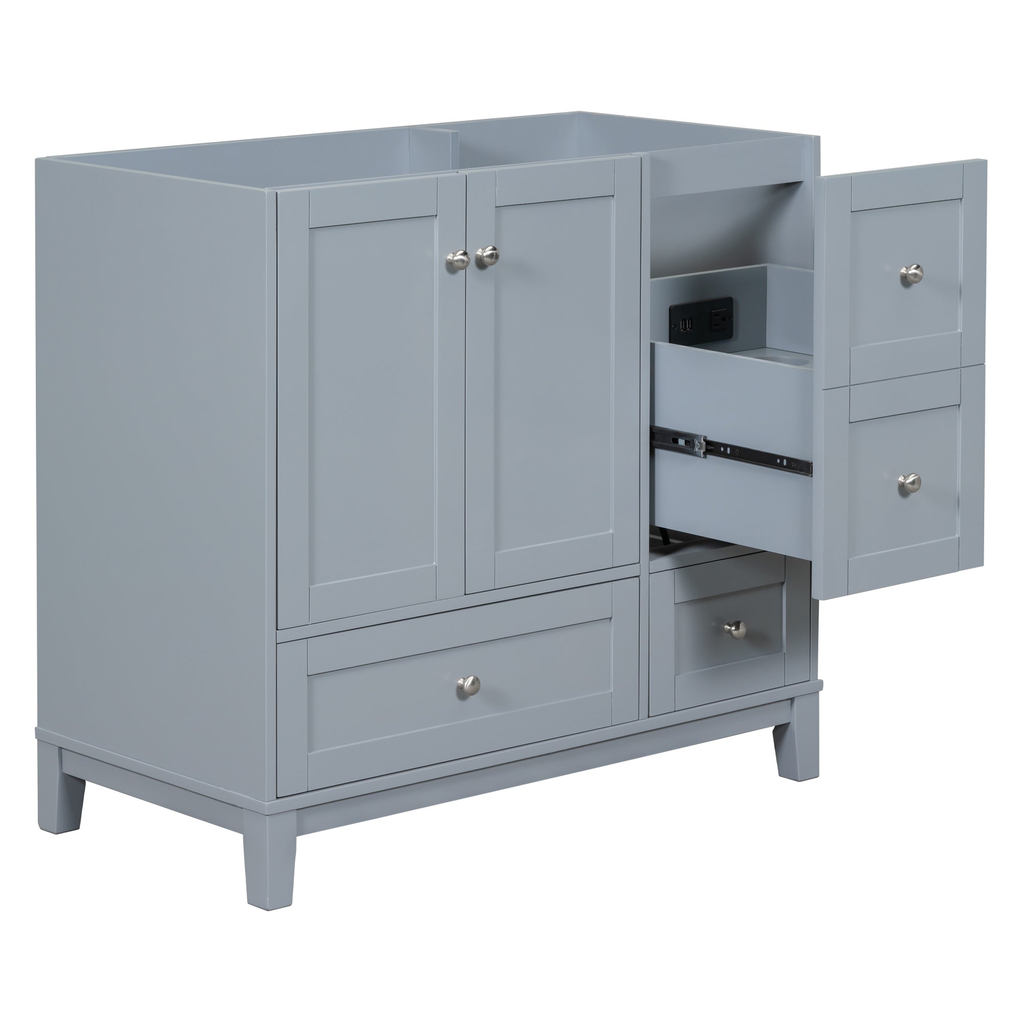 [Cabinet Only] 36" Bathroom Vanity-Grey Blue(Sink not included)