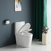 One-Piece Toilet, 1.1/1.60 GPF Water-Efficient Dual-Flush Elongated Comfort Height Floor Mounted, Standard-Size Toilet with Soft Closing Seat Included, Glossy White 24T01-GW