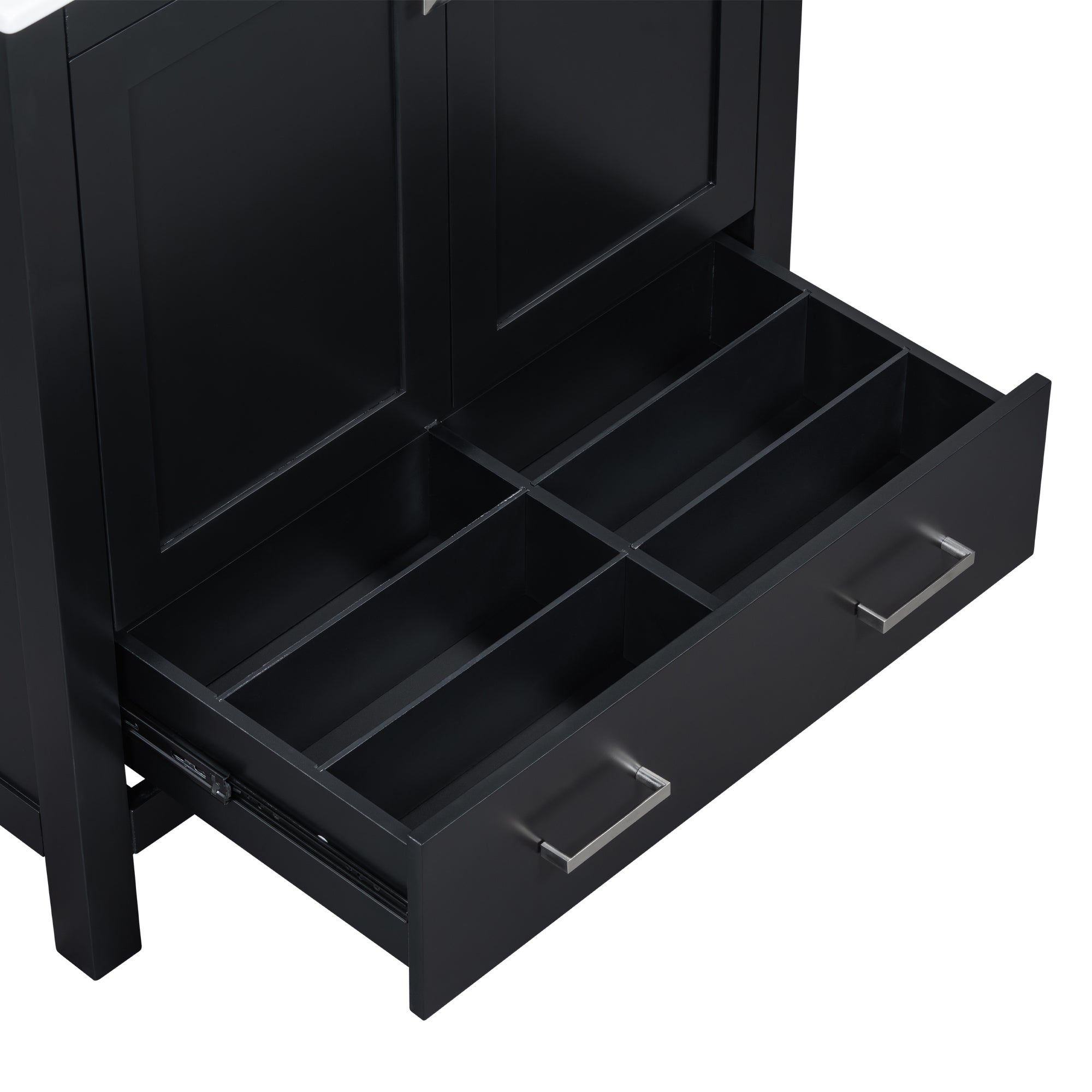 30" Black Bathroom Vanity with Single Sink, Combo Cabinet Undermount Sink, Bathroom Storage Cabinet with 2 Doors and a Drawer, Soft Closing, Multifunctional Storage, Solid Wood Frame