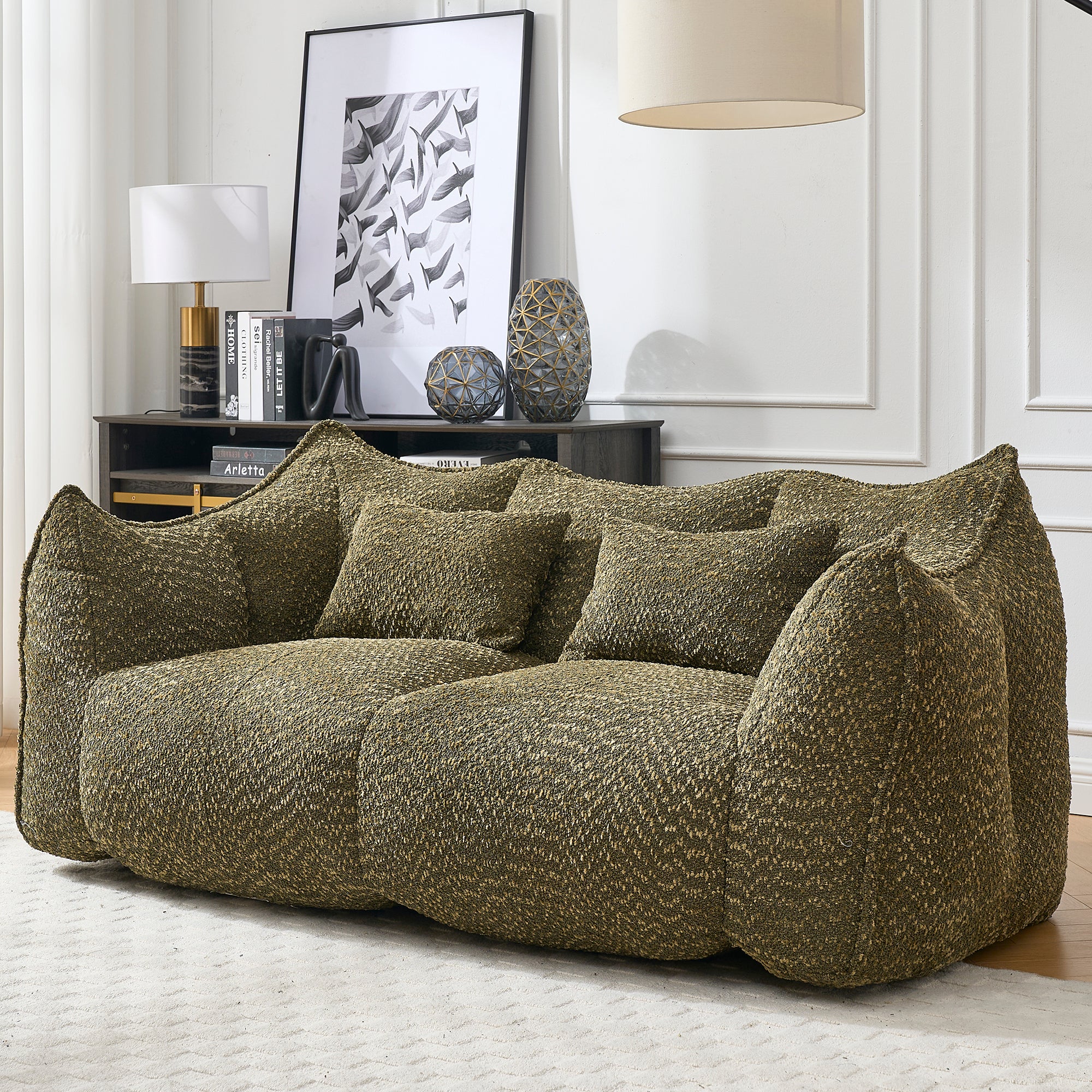 Two-seat beanbag lounge sofa, detail view