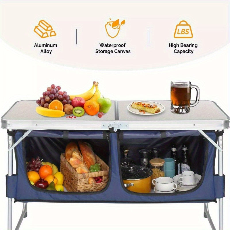 Camping Kitchen Station Outdoor Camping Tables Portable Camp Cook Table