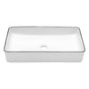 24x14 Inch White Ceramic Rectangular Vessel Bathroom Sink