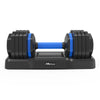 Adjustable Dumbbell - 55lb Single Dumbbell with Anti-Slip Handle, Fast Adjust Weight by Turning Handle with Tray, Exercise Fitness Dumbbell Suitable for Full Body Workout