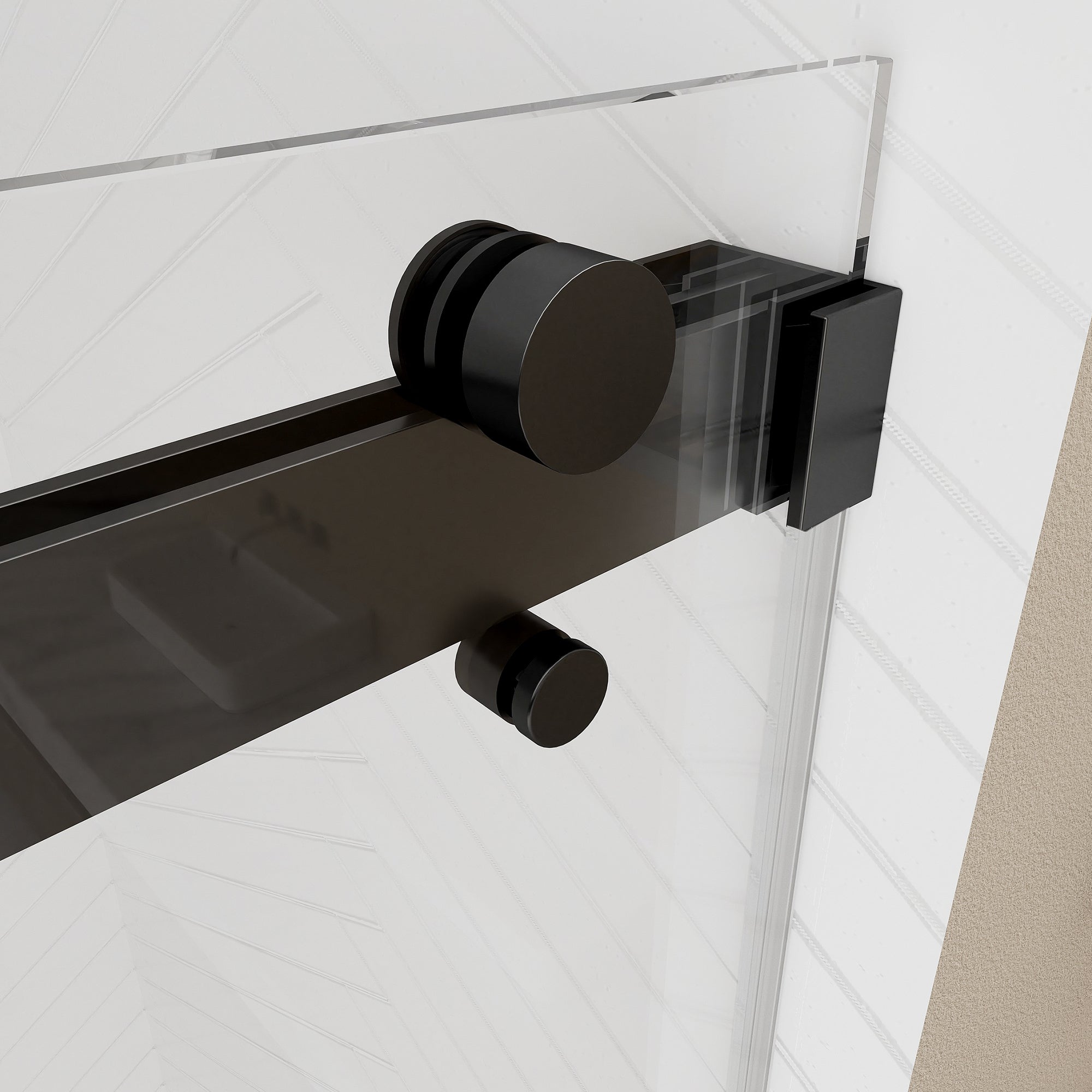 68-72"W × 76"H Double Sliding Frameless Shower Door With 3/8 inches (10mm) Clear Tempered Glass, Matte Black Finish