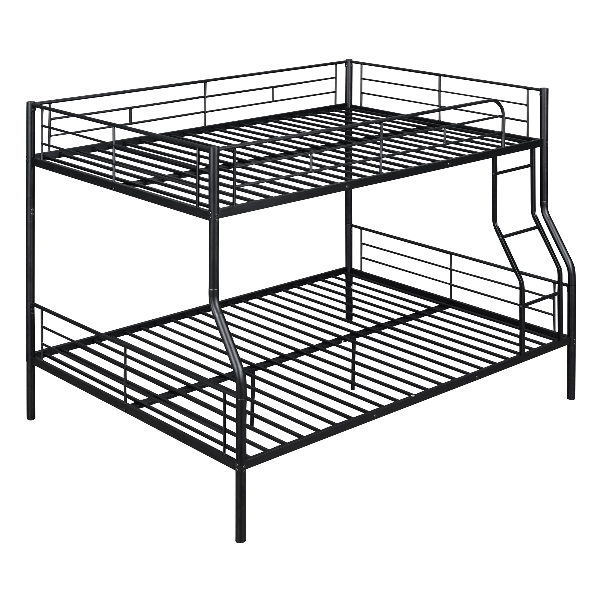 Full XL Over Queen Metal Bunk Bed, Black