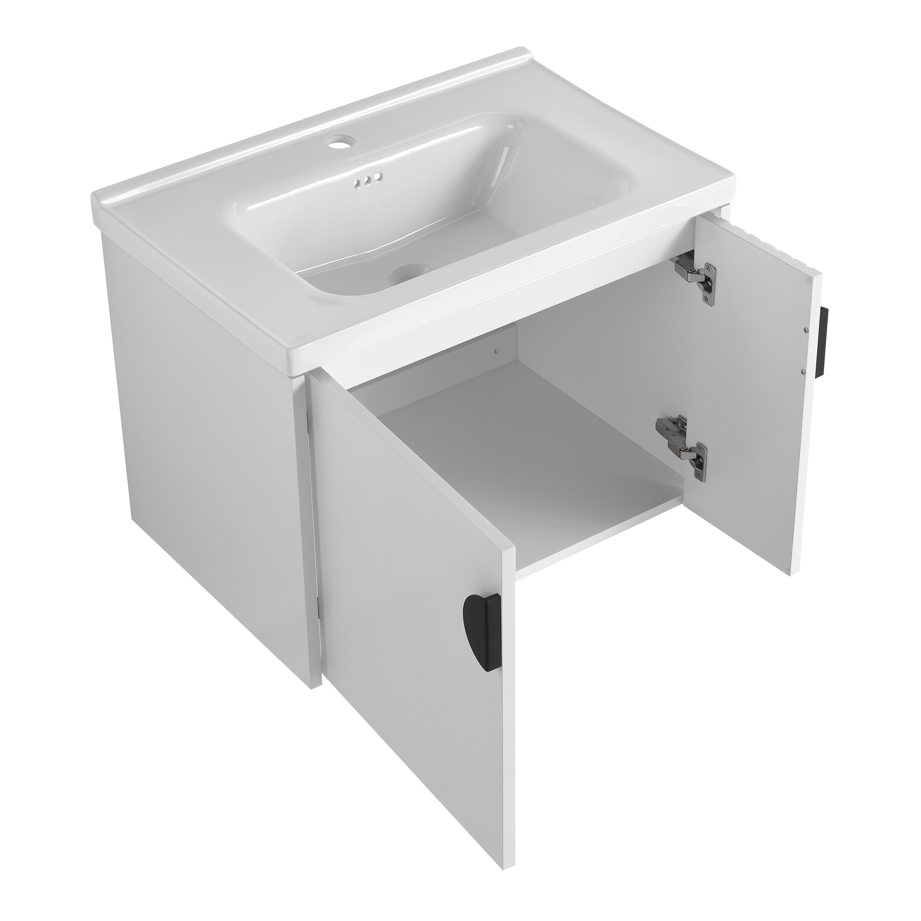 28 Inch Bathroom Vanity with Ceramic Sink, For Small Bathroom, Bathroom Vanity with Soft Close Door