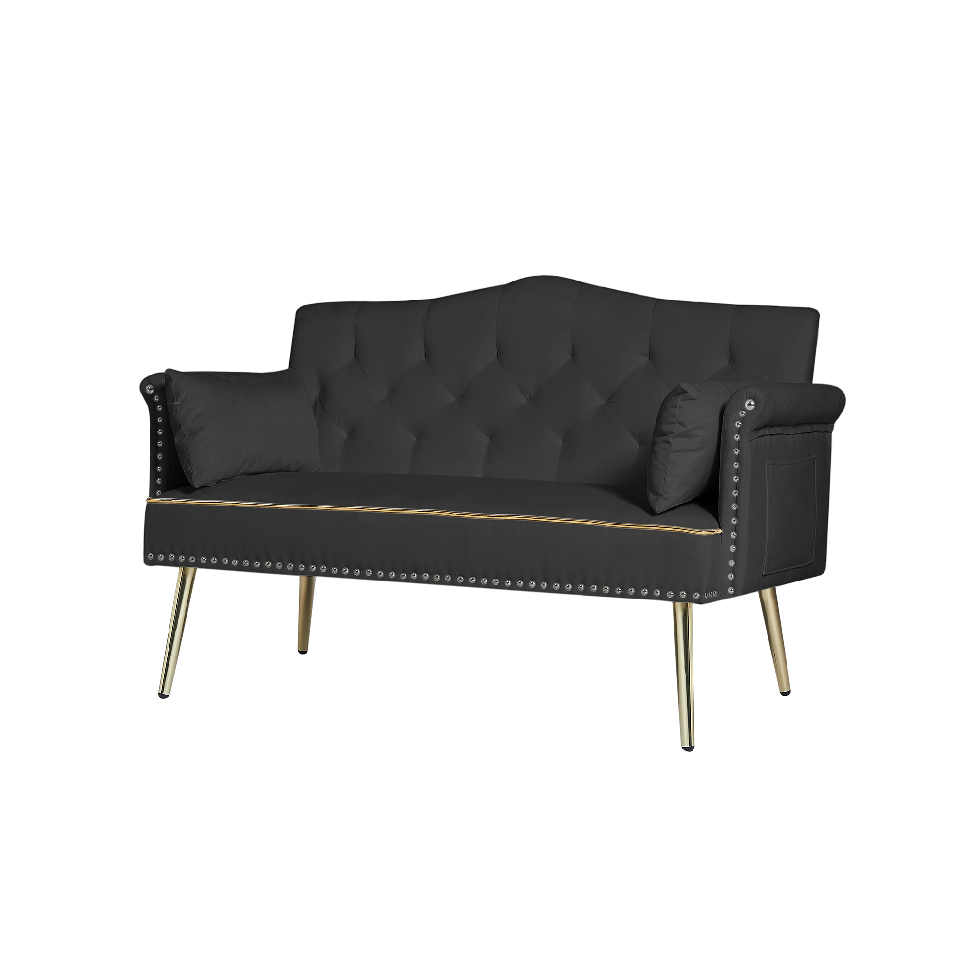 BLACK  2 SEATER SOFA