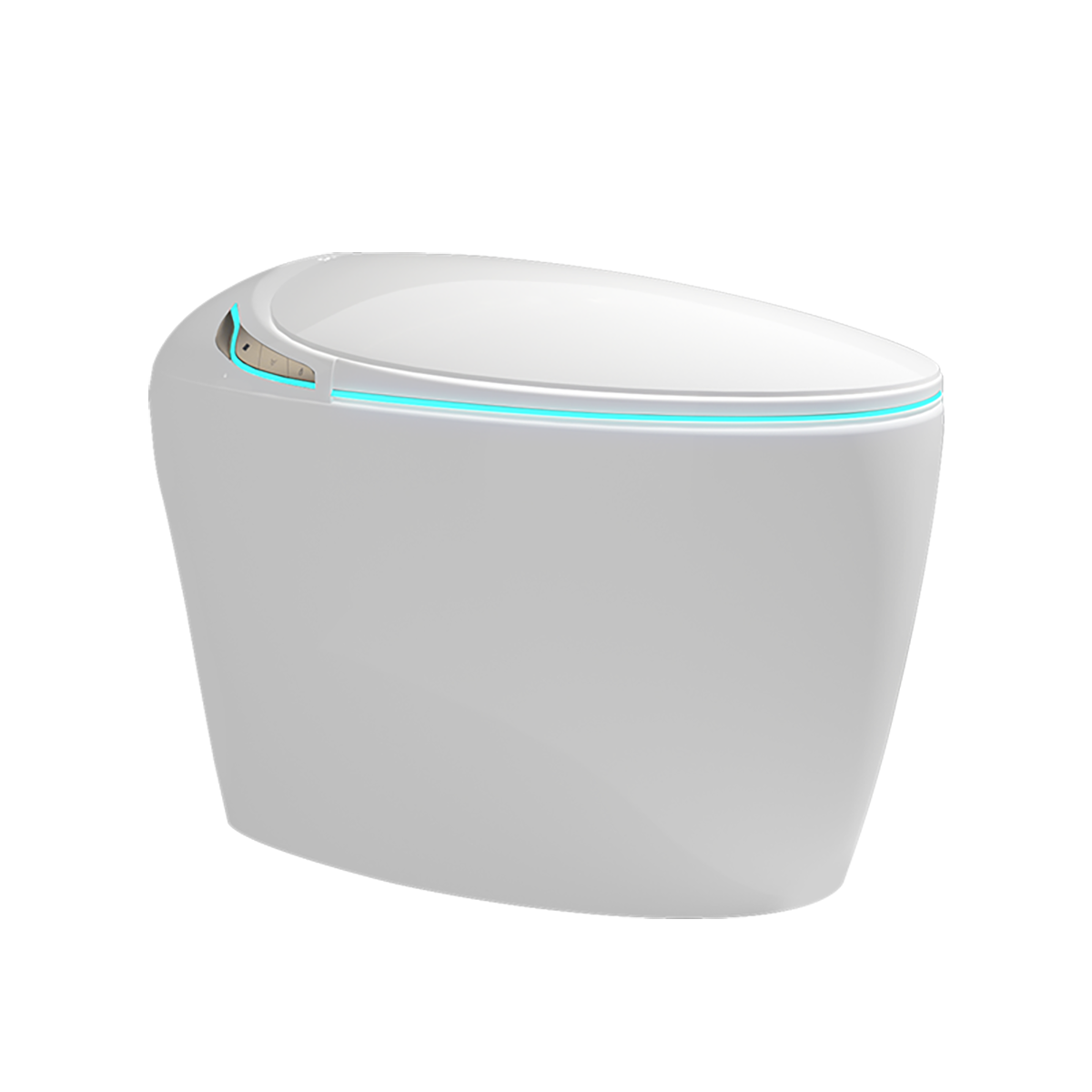 Unique Smart Toilet with Bidet Built In, Intelligent One Piece Toilet For Modern Bathroom, Auto Open/Close Seat, Foot Sensor, LED Display,Night Light, Warm Water & Dryer,White