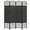 HOMCOM 4 Panel Room Divider, Folding Privacy Screen, 5.6' Room Separator, Wave Fiber Freestanding Partition Wall Divider, Black