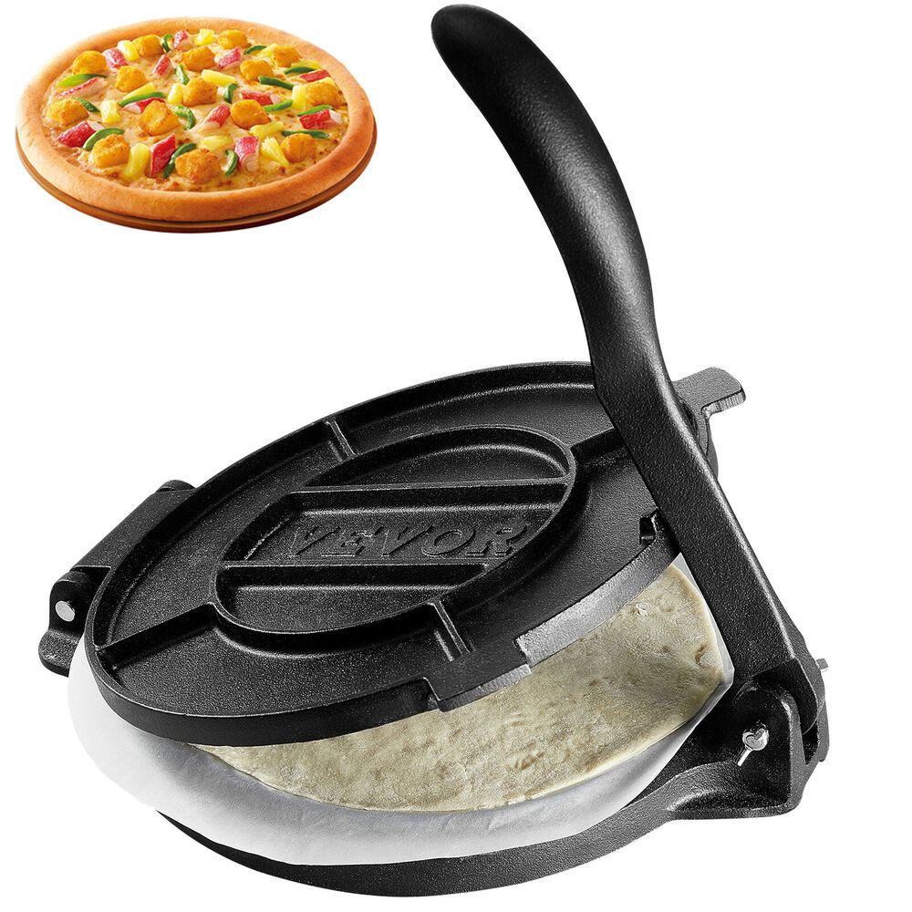 VEVOR Tortilla Press 10 Inch Cast Iron Heavy Duty Chapati Roti Corn Tacos Maker