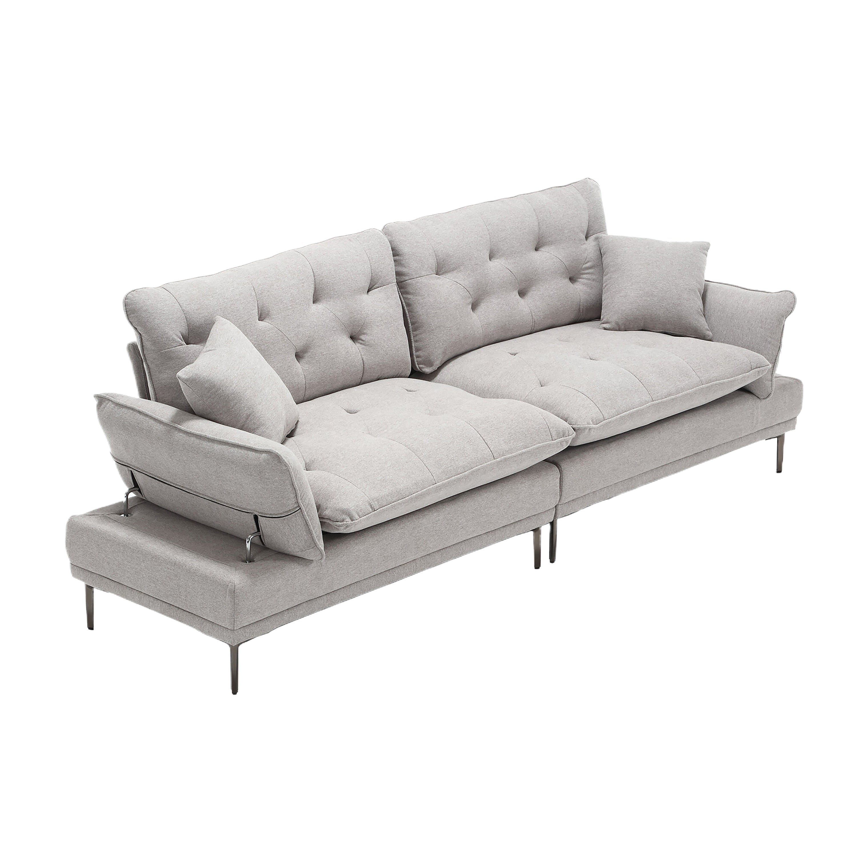 UNITED Linen Sofa , Accent sofa loveseat sofa with metal feet